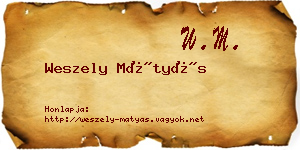 Weszely Mátyás névjegykártya