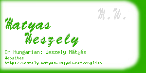 matyas weszely business card